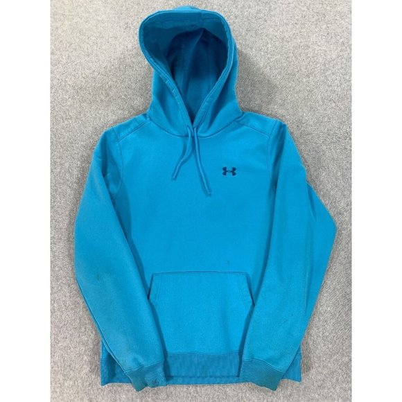 Under Armour Distressed Logo Hoodie‎ Sweatshirt (Women's Medium) Sky Blue - Picture 1 of 14
